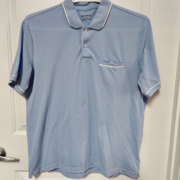 UNTUCKit Other - UNTUCKit Mens Short Sleeve Regular Fit Ceasar Polo Shirt XL Sky Blue W/ pocket